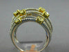 LARGE 1.77CT WHITE & FANCY YELLOW DIAMOND 18KT 2 TONE GOLD 3D ANNIVERSARY RING