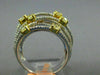 LARGE 1.77CT WHITE & FANCY YELLOW DIAMOND 18KT 2 TONE GOLD 3D ANNIVERSARY RING
