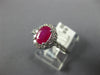 WIDE 1.37CT DIAMOND & AAA RUBY 14KT WHITE GOLD OVAL & ROUND HALO ENGAGEMENT RING