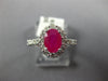 WIDE 1.37CT DIAMOND & AAA RUBY 14KT WHITE GOLD OVAL & ROUND HALO ENGAGEMENT RING