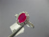 WIDE 1.37CT DIAMOND & AAA RUBY 14KT WHITE GOLD OVAL & ROUND HALO ENGAGEMENT RING