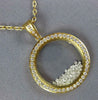 ESTATE LARGE 1.06CT DIAMOND 18KT YELLOW GOLD 3D CIRCLE OF LIFE FLOATING PENDANT
