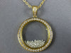 ESTATE LARGE 1.06CT DIAMOND 18KT YELLOW GOLD 3D CIRCLE OF LIFE FLOATING PENDANT