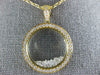 ESTATE LARGE 1.06CT DIAMOND 18KT YELLOW GOLD 3D CIRCLE OF LIFE FLOATING PENDANT