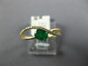 ESTATE .40CT DIAMOND & AAA EMERALD 14K YELLOW GOLD 3D ROUND & OVAL INFINITY RING
