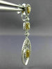 LARGE 2.81CT WHITE & FANCY YELLOW DIAMOND 18KT 2 TONE GOLD 3D HANGING EARRINGS