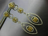 LARGE 2.81CT WHITE & FANCY YELLOW DIAMOND 18KT 2 TONE GOLD 3D HANGING EARRINGS