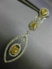LARGE 2.81CT WHITE & FANCY YELLOW DIAMOND 18KT 2 TONE GOLD 3D HANGING EARRINGS