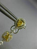 LARGE 2.81CT WHITE & FANCY YELLOW DIAMOND 18KT 2 TONE GOLD 3D HANGING EARRINGS