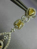 LARGE 2.81CT WHITE & FANCY YELLOW DIAMOND 18KT 2 TONE GOLD 3D HANGING EARRINGS