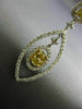 LARGE 2.81CT WHITE & FANCY YELLOW DIAMOND 18KT 2 TONE GOLD 3D HANGING EARRINGS
