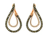 .64CT WHITE & CHOCOLATE FANCY DIAMOND 14KT ROSE GOLD TEAR DROP CLIP ON EARRINGS