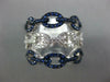 ESTATE LARGE 1.13CT DIAMOND & AAA SAPPHIRE 18KT WHITE GOLD MULTI LINK LOVE RING