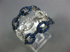 ESTATE LARGE 1.13CT DIAMOND & AAA SAPPHIRE 18KT WHITE GOLD MULTI LINK LOVE RING