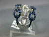 ESTATE LARGE 1.13CT DIAMOND & AAA SAPPHIRE 18KT WHITE GOLD MULTI LINK LOVE RING