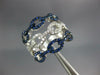 ESTATE LARGE 1.13CT DIAMOND & AAA SAPPHIRE 18KT WHITE GOLD MULTI LINK LOVE RING