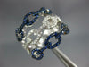 ESTATE LARGE 1.13CT DIAMOND & AAA SAPPHIRE 18KT WHITE GOLD MULTI LINK LOVE RING