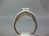 GIA LARGE 1.34CT DIAMOND 14K WHITE GOLD ROUND & BAGUETTE CLASSIC ENGAGEMENT RING