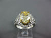 LARGE 3.70CT WHITE & FANCY YELLOW DIAMOND 14KT 2 TONE GOLD OVAL ENGAGEMENT RING