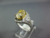 LARGE 3.70CT WHITE & FANCY YELLOW DIAMOND 14KT 2 TONE GOLD OVAL ENGAGEMENT RING
