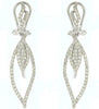 ESTATE .60CT DIAMOND 14KT WHITE GOLD 3D MULTI LEAF CLIP ON HANGING EARRINGS