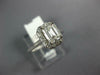 GIA LARGE 1.09CT DIAMOND 14K WHITE GOLD EMERALD CUT & ROUND HALO ENGAGEMENT RING