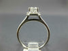 GIA LARGE 1.09CT DIAMOND 14K WHITE GOLD EMERALD CUT & ROUND HALO ENGAGEMENT RING
