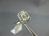 GIA LARGE 1.09CT DIAMOND 14K WHITE GOLD EMERALD CUT & ROUND HALO ENGAGEMENT RING