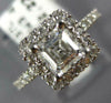 GIA LARGE 1.21CT DIAMOND 14KT WHITE GOLD ASSCHER & ROUND SQUARE ENGAGEMENT RING