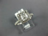 GIA LARGE 1.21CT DIAMOND 14KT WHITE GOLD ASSCHER & ROUND SQUARE ENGAGEMENT RING