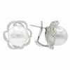LARGE .60CT DIAMOND & AAA SOUTH SEA PEARL 18K WHITE GOLD SWIRL CLIP ON EARRINGS