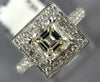 GIA LARGE 1.47CT DIAMOND 14KT WHITE GOLD 3D ASSCHER & ROUND HALO ENGAGEMENT RING