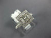 GIA LARGE 1.47CT DIAMOND 14KT WHITE GOLD 3D ASSCHER & ROUND HALO ENGAGEMENT RING