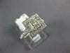GIA LARGE 1.47CT DIAMOND 14KT WHITE GOLD 3D ASSCHER & ROUND HALO ENGAGEMENT RING