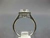 GIA LARGE 1.47CT DIAMOND 14KT WHITE GOLD 3D ASSCHER & ROUND HALO ENGAGEMENT RING