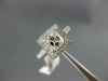GIA LARGE 1.47CT DIAMOND 14KT WHITE GOLD 3D ASSCHER & ROUND HALO ENGAGEMENT RING