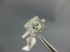 GIA LARGE 1.47CT DIAMOND 14KT WHITE GOLD 3D ASSCHER & ROUND HALO ENGAGEMENT RING