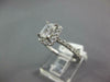 GIA LARGE 1.26CT DIAMOND 14K WHITE GOLD EMERALD CUT & ROUND HALO ENGAGEMENT RING