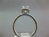 GIA LARGE 1.26CT DIAMOND 14K WHITE GOLD EMERALD CUT & ROUND HALO ENGAGEMENT RING