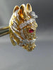EXTRA LARGE 2.44CT DIAMOND & AAA RUBY 18KT ROSE GOLD HANDCRAFTED HORSE CUFFLINKS
