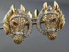 EXTRA LARGE 2.44CT DIAMOND & AAA RUBY 18KT ROSE GOLD HANDCRAFTED HORSE CUFFLINKS