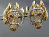 EXTRA LARGE 2.44CT DIAMOND & AAA RUBY 18KT ROSE GOLD HANDCRAFTED HORSE CUFFLINKS