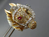 EXTRA LARGE 2.44CT DIAMOND & AAA RUBY 18KT ROSE GOLD HANDCRAFTED HORSE CUFFLINKS