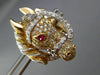 EXTRA LARGE 2.44CT DIAMOND & AAA RUBY 18KT ROSE GOLD HANDCRAFTED HORSE CUFFLINKS