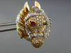 EXTRA LARGE 2.44CT DIAMOND & AAA RUBY 18KT ROSE GOLD HANDCRAFTED HORSE CUFFLINKS