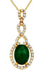 ESTATE 1.36CT DIAMOND & AAA EMERALD 14KT YELLOW GOLD OVAL INFINITY LOVE PENDANT