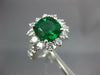 GIA LARGE 5.03CT DIAMOND & AAA EMERALD 18K WHITE GOLD 3D CUSHION ENGAGEMENT RING