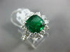GIA LARGE 5.03CT DIAMOND & AAA EMERALD 18K WHITE GOLD 3D CUSHION ENGAGEMENT RING