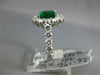 GIA LARGE 5.03CT DIAMOND & AAA EMERALD 18K WHITE GOLD 3D CUSHION ENGAGEMENT RING