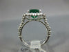GIA LARGE 5.03CT DIAMOND & AAA EMERALD 18K WHITE GOLD 3D CUSHION ENGAGEMENT RING